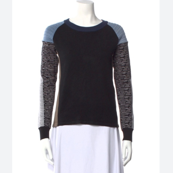 JONATHAN SIMKHAI Light and Dark Blue Apres-Ski Sweater - Size M - Picture 2 of 15